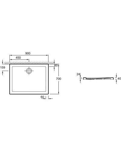 Керамический поддон 90х70 см Jacob Delafon Kyreo ENE90-00