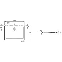 Керамический поддон 100х70 см Jacob Delafon Kyreo ENN90-00