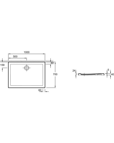 Керамический поддон 100х70 см Jacob Delafon Kyreo ENN90-00