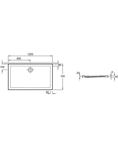 Керамический поддон 120х70 см Jacob Delafon Kyreo ENO90-00