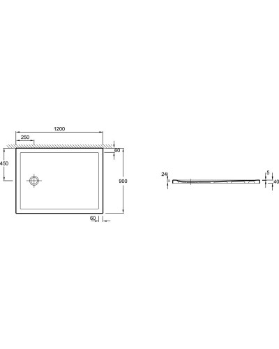 Керамический поддон 120х90 см Jacob Delafon Kyreo ENP903-00