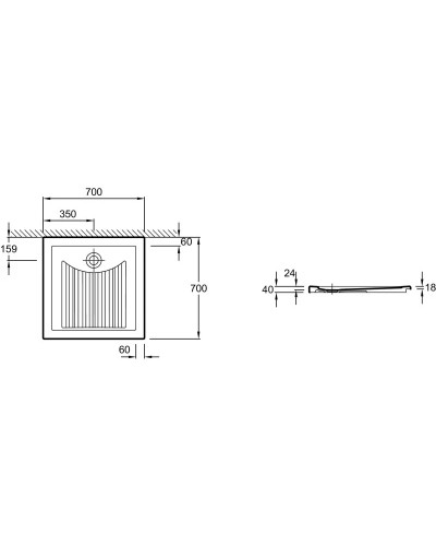 Керамический поддон 70х70 см Jacob Delafon Kyreo ENA60-00