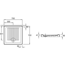 Керамический поддон 70х70 см Jacob Delafon Kyreo EN100-00