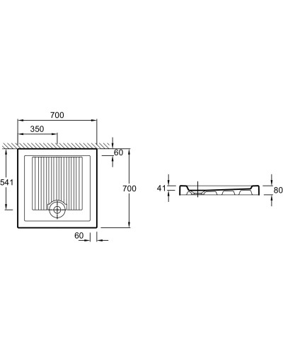 Керамический поддон 70х70 см Jacob Delafon Kyreo EN100-00
