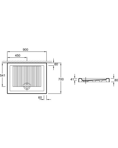 Керамический поддон 90х70 см Jacob Delafon Kyreo EN111-00