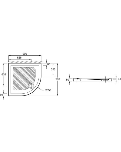 Керамический поддон 90х90 см Jacob Delafon Kyreo EN107-00