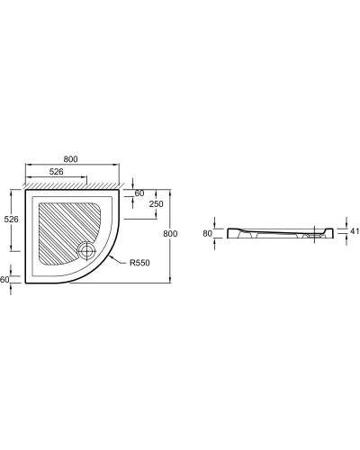 Керамический поддон 80х80 см Jacob Delafon Kyreo EN106-00
