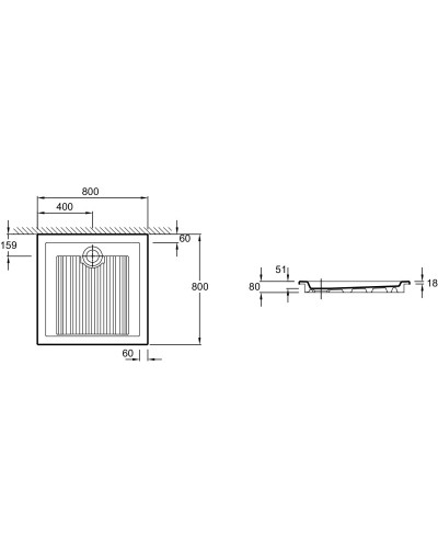 Керамический поддон 80х80 см Jacob Delafon Kyreo EN133-00
