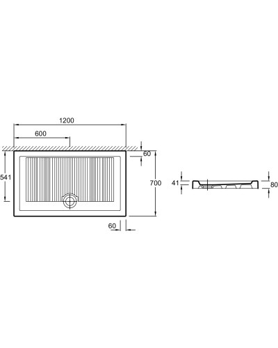 Керамический поддон 120х70 см Jacob Delafon Kyreo EN113-00