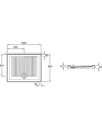 Керамический поддон 100х80 см Jacob Delafon Kyreo EN126-00