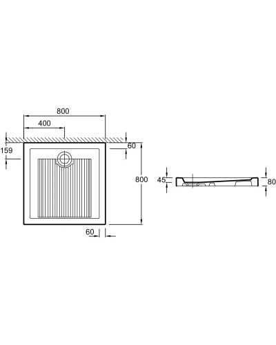 Керамический поддон 80х80 см Jacob Delafon Kyreo EN163-00
