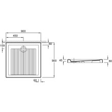 Керамический поддон 90х90 см Jacob Delafon Kyreo EN164-00