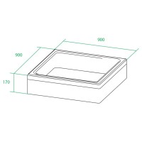 Акриловый поддон 90x90 см IDDIS P19W
