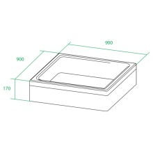 Акриловый поддон 90x90 см IDDIS P19W