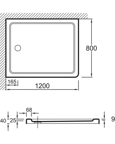 Душевой поддон из материала Flight Jacob Delafon Flight 120x80 E62450-00 Белый