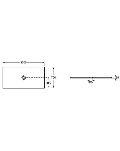 Керамический поддон 120х70 см Roca Cratos 3740L7650