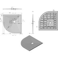Душевой поддон из литого мрамора 90х90 см Vincea VST-4SQ9090W