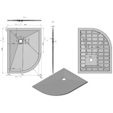 Душевой поддон из литого мрамора 120х90 см Vincea VST-4SQ9012W-L