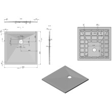 Душевой поддон из литого мрамора 80х80 см Vincea VST-4SR8080W