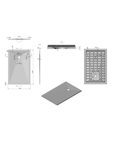Душевой поддон из литого мрамора 140х90 см Vincea VST-4SR9014W