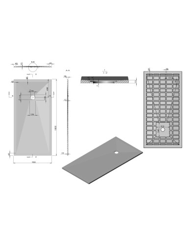Душевой поддон из литого мрамора 180х90 см Vincea VST-4SR9018W