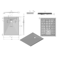 Душевой поддон из литого мрамора 120х100 см Vincea VST-4SR1012W