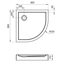Акриловый поддон 80x80 см Santek Палермо 1.WH30.2.477