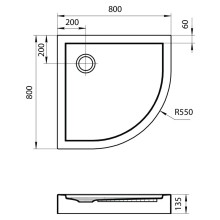 Акриловый поддон 80x80 см Santek Палермо 1.WH30.2.477