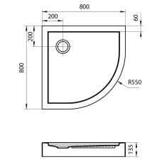 Акриловый поддон 80x80 см Santek Палермо 1.WH30.2.477