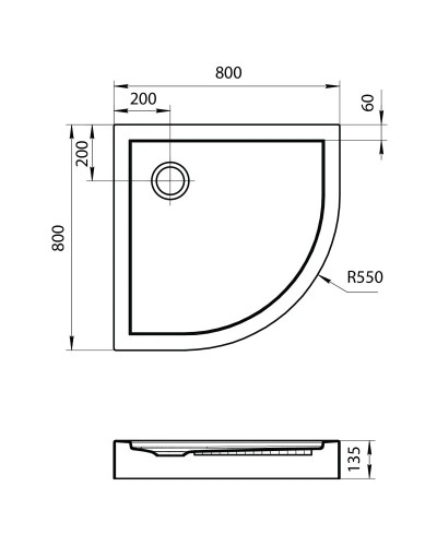 Акриловый поддон 80x80 см Santek Палермо 1.WH30.2.477