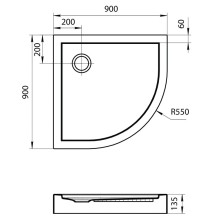 Акриловый поддон 90x90 см Santek Палермо 1.WH30.2.478