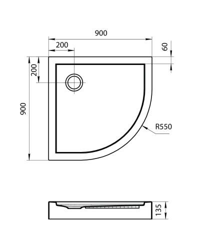 Акриловый поддон 90x90 см Santek Палермо 1.WH30.2.478