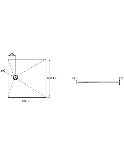 Душевой поддон из литого мрамора 100х100 см Jacob Delafon Tolbiac E6D328RU-WPM