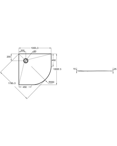 Душевой поддон из литого мрамора 100х100 см Jacob Delafon Tolbiac E6D330RU-WPM