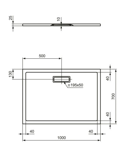 Акриловый поддон 100x70 см Ideal Standard Ultra Flat New T4475V3