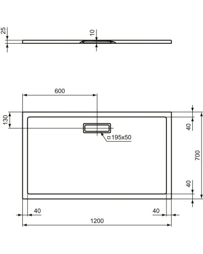 Акриловый поддон 120x70 см Ideal Standard Ultra Flat New T4476V3