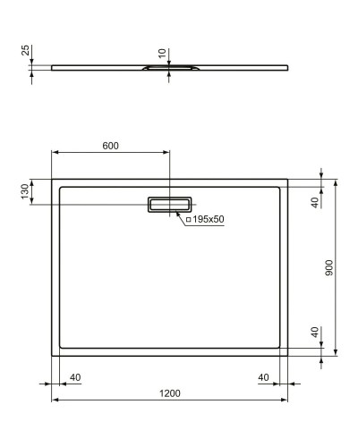 Акриловый поддон 120x90 см Ideal Standard Ultra Flat New T4483V3