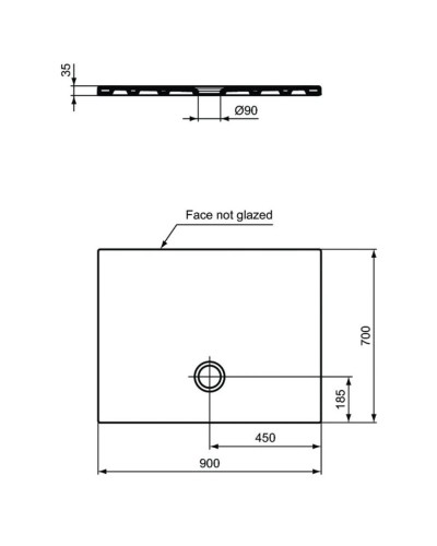 Керамический поддон 90х70 см Ideal Standard Strada T2571YK