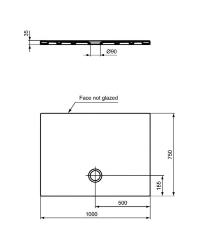 Керамический поддон 100х75 см Ideal Standard Strada T2575YK