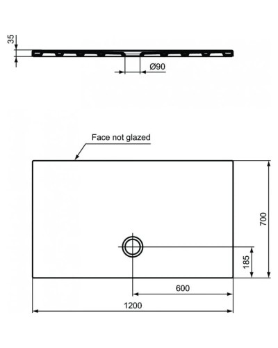 Керамический поддон 120х70 см Ideal Standard Strada T2576YK