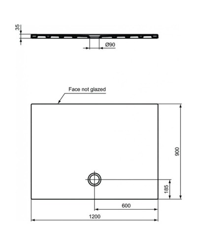 Керамический поддон 120х90 см Ideal Standard Strada T2577YK