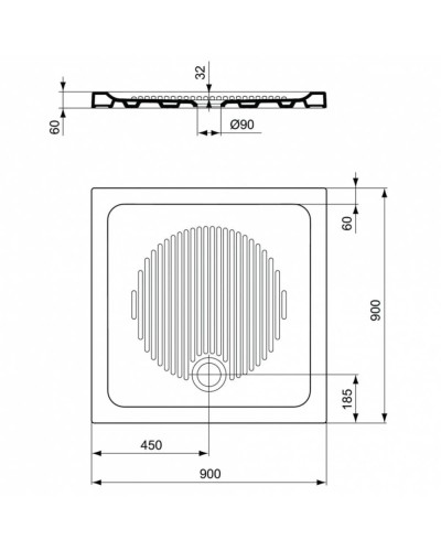 Керамический поддон 90х90 см Ideal Standard Connect T266201