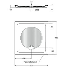 Керамический поддон 90х90 см Ideal Standard Connect T266501