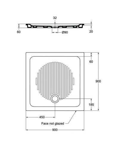 Керамический поддон 90х90 см Ideal Standard Connect T266501
