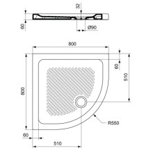 Керамический поддон 80х80 см Ideal Standard Connect T266601