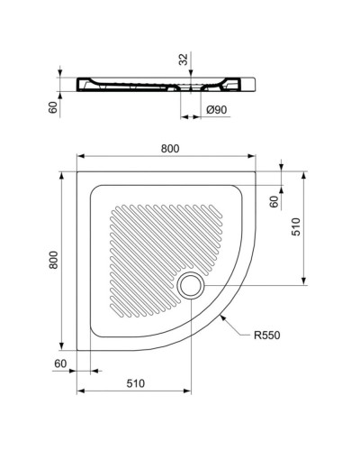 Керамический поддон 80х80 см Ideal Standard Connect T266601