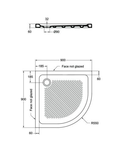 Керамический поддон 90х90 см Ideal Standard Connect T266901