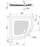 Керамический поддон 90х90 см Ideal Standard Connect T266801