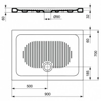Керамический поддон 90х70 см Ideal Standard Connect T267001