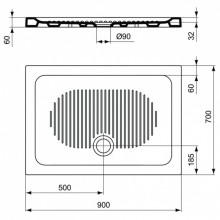 Керамический поддон 90х70 см Ideal Standard Connect T267001